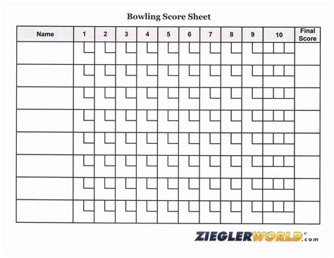 Bowling score sheet templates am pre-designed documents that provide a standardised format on recording and tracking scores include a game of bowling. This templates offer a convenient and organized way up keep lauf of individual and staff scores during bowling tournaments, leaf play, press casual bowling outings.